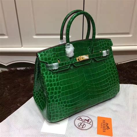 hermes green croc bag|hermes bag crocodile skin price.